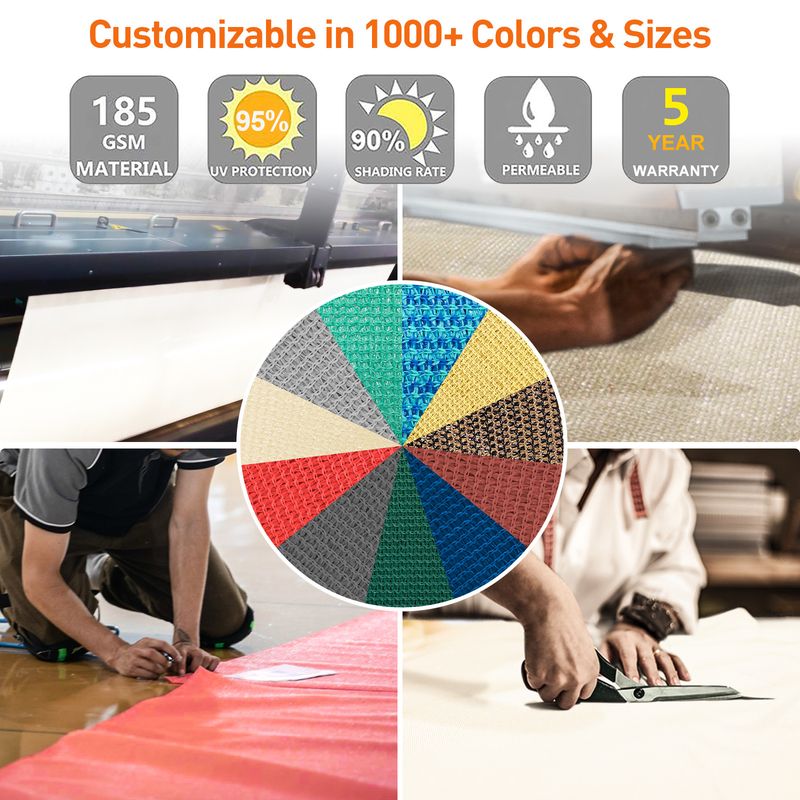Artpuch Custom Size Light Gray Sun Shade Sail Triangle Canopy 185 GSM Durable Fabric UV Block Awning for Outdoor Patio Garden Backyard (Customized Ava_voghion.com