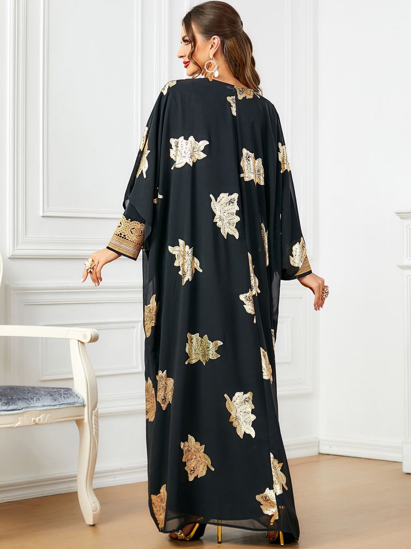 Nuovo abito musulmano con stampa a caldo, abito largo in due pezzi per donna araba_voghion.com