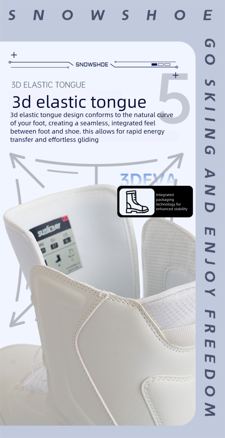 Lanke Schneeschuhe Outdoor-Skiausrüstung Herren und Damen Snowboardschuhe Wasserdicht Warm Flach Blumenmuster Skating_voghion.com