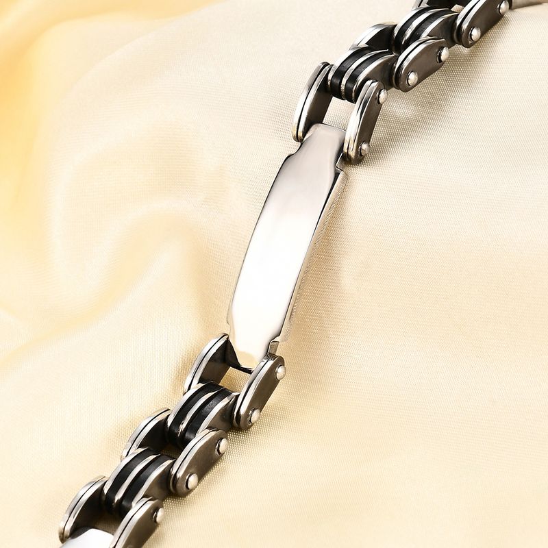 Women's Jewelry Fashion Stainless Steel Bracelet Punk Multi Layer Simple Versatile Silicone Bracelet_voghion.com