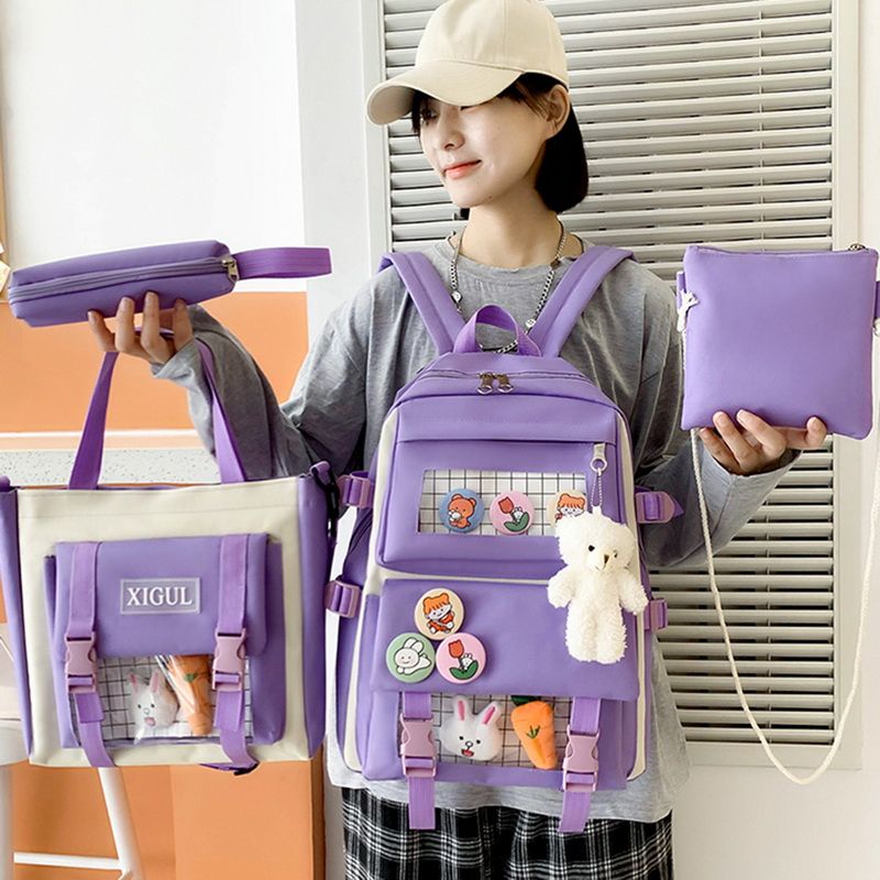 4 kpl settiä Kawaii-koululaukkuihin, teini-ikäisille tytöille, suurikapasiteettisille repuille, naisille, matkalle_voghion.com