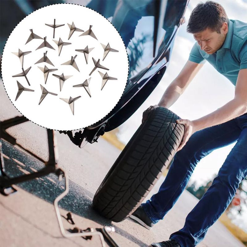 20pcs Tire Puncture Nail Carbon Steel Mini Anti-theft Car Vehicle Height 3cm Reinforced Super Pointed_voghion.com