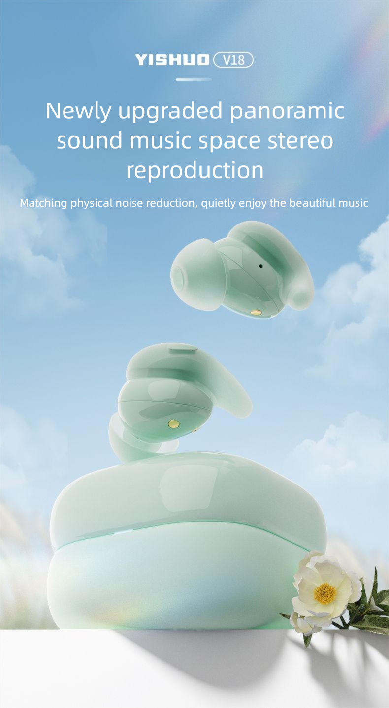 Yishuo LinkFit Bluetooth Earbuds Wireless In-Ear Noise Cancelling 2025 New Model Bass Amplifier Comfortable Wear_voghion.com