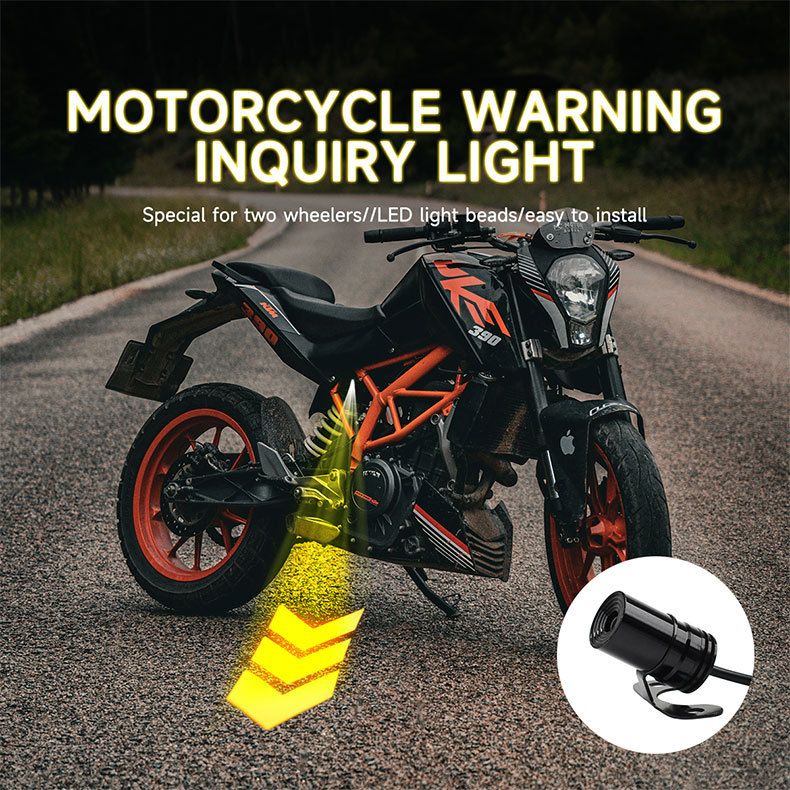Luz de advertencia de alto brillo con proyección de señal de giro LED para motocicleta, ambiente, curvas, gestos en el suelo_voghion.com