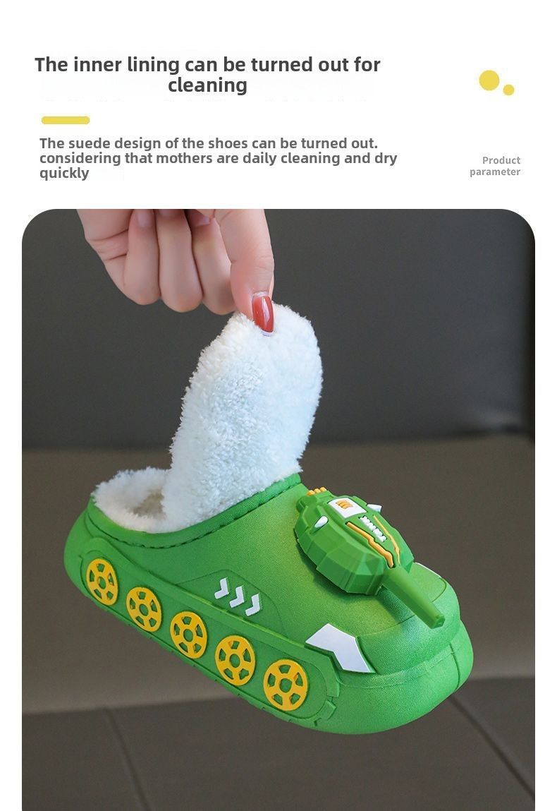 Pantofole in cotone per bambini impermeabili per la casa, per ragazzi e ragazze, per neonati, antiscivolo, calde, con cartoni animati, per la casa, e scarpe invernali in cotone_voghion.com