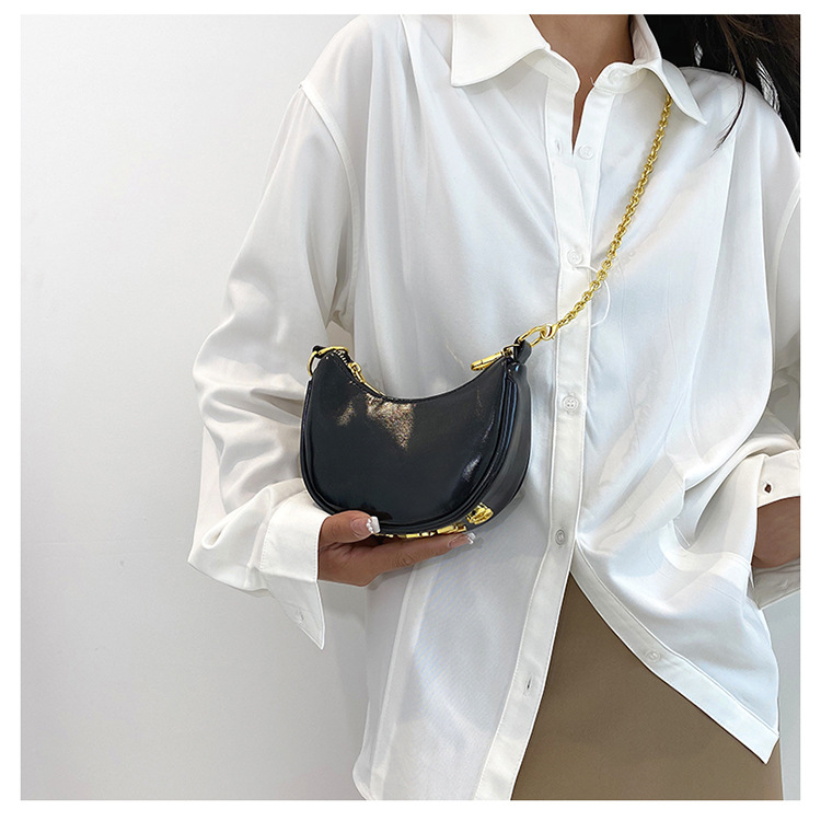French Semicircular Niche Design Handbag for Women 2024 New High-end Mirror Chain Shoulder Bag Versatile Crossbody Bag_voghion.com