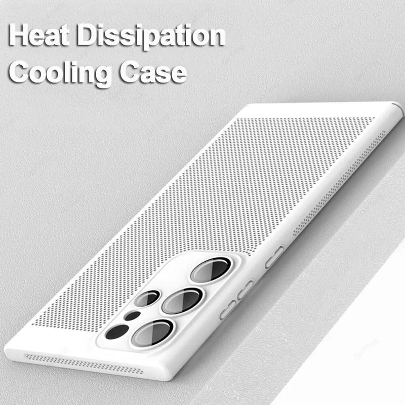 Warmteafvoer telefoonhoesje voor Samsung Galaxy S24 S22 S21 Ultra S20 FE S23 Plus S20FE Schokbestendige koeling Harde pc-hoes_voghion.com