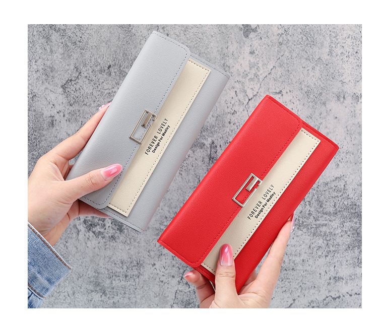 Long Wallet Ladies New Tri-Fold Clutch Multi-Functional Pu Bag Wallet_voghion.com