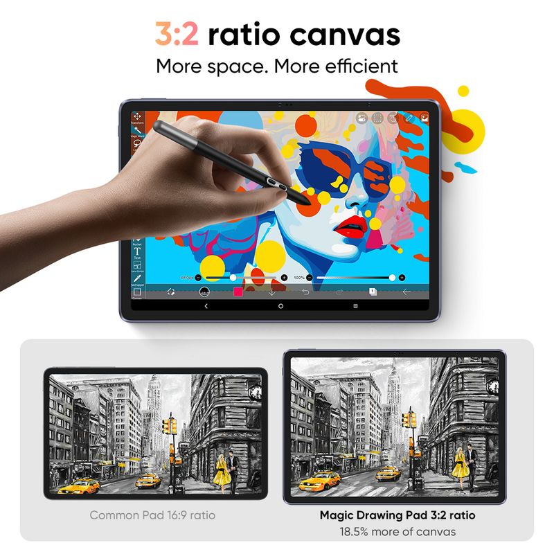 12-Zoll-XPPen Magic Pad 2K-Auflösung 16K-Ebenen 8 GB 256 GB Grafik-Zeichentablett-Monitor Android 14_voghion.com