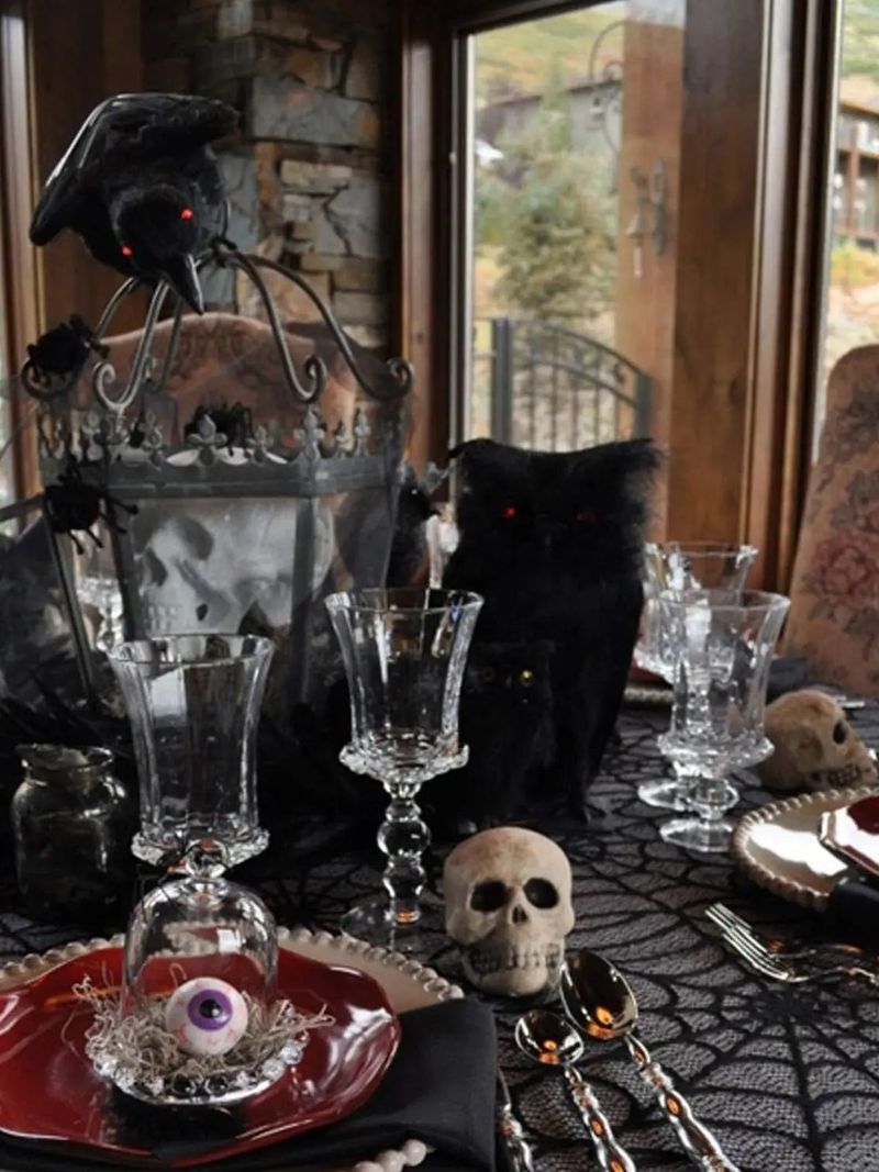 Halloween Spitze Tisch Läufer Schwarz Spinne Web Tischdecke Kamin Abdeckung Kaminsims Halloween Dekoration 2024 Home Party Clot_voghion.com