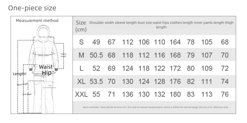 Men's One-Piece Snowboard Windproof Waterproof Warm Solid Color Workwear Style Ski Suit Set_voghion.com