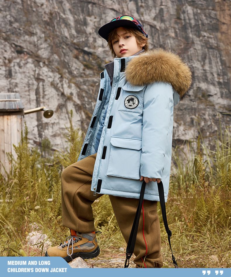 Premium Kids Winter Jacket With White Duck Down - Warm Hooded Coat For Boys & Girls (120-180cm) - Soft & Stylish Design_voghion.com