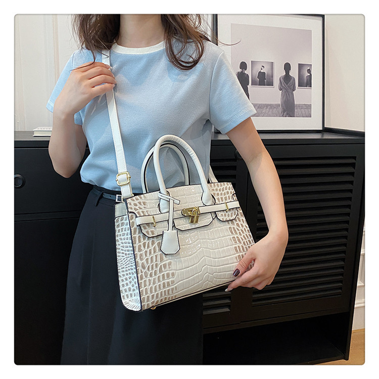 Vintage Fashion Crocodile Print Handheld Shoulder Crossbody Bag_voghion.com