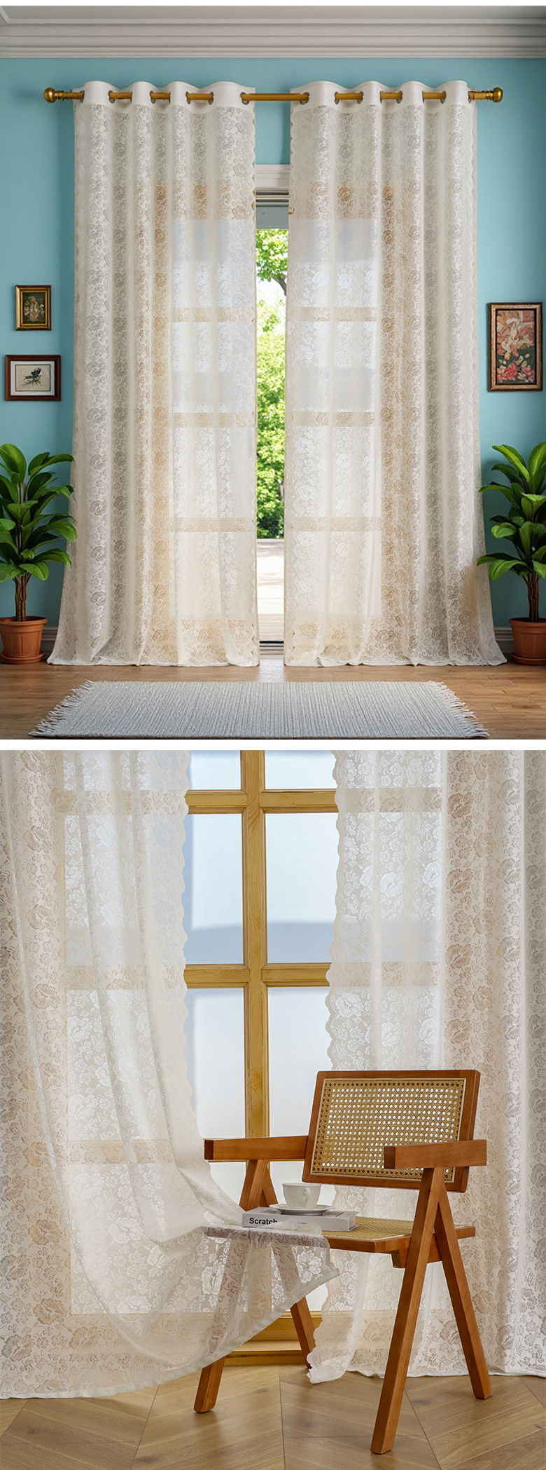Summer Modern Simple Window Screen Summer Fresh Light Transmitting Lace Embroidered Window Screen Balcony Bedroom_voghion.com