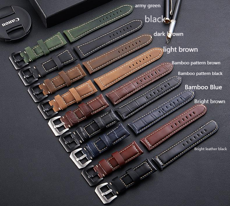 Premium Genuine Leather Watch Band For Men - Distressed Full Grain Cowhide, Rugged & Stylish, Fits 20mm To 26mm Watches_voghion.com