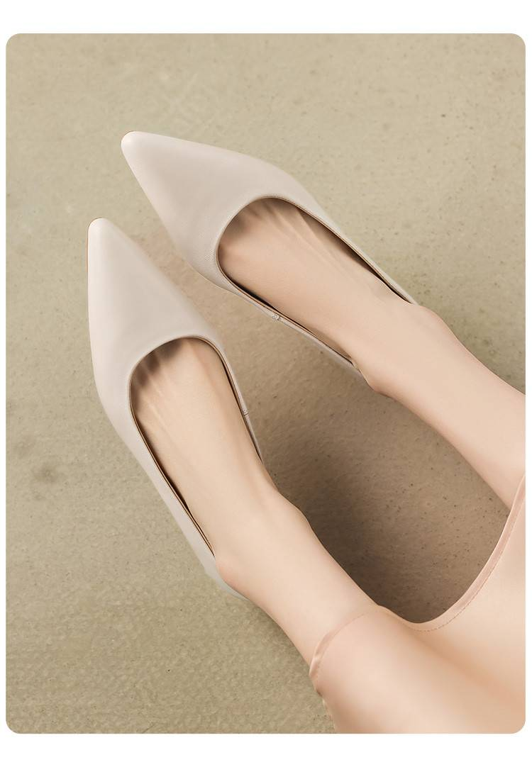 Cameido Women's Leather High Heels For Daily Commute - Comfortable & Stylish Work Pumps_voghion.com
