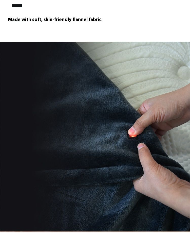 USB Electric Heating Blanket – Double-Sided Flannel, 3 Heat Settings, Portable & Machine Washable (150x80cm, Light Grey)_voghion.com