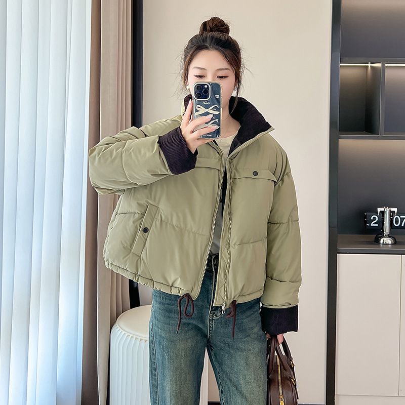 Piumino corto invernale da donna in stile militare, cappotto trapuntato spesso e ampio, capospalla casual alla moda per donna_voghion.com