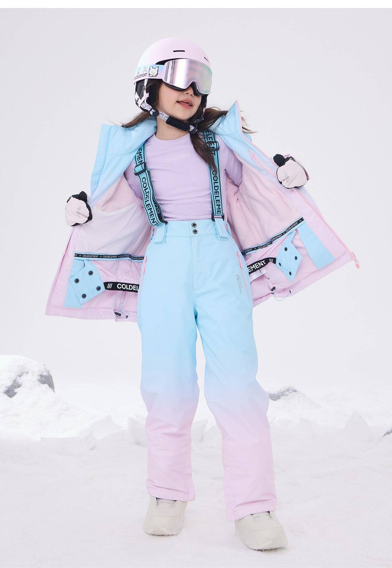 Conjunto de roupa de neve infantil – Jaqueta e calça de esqui impermeáveis com estampa de desenho animado (110-170 cm) | Roupa de inverno Cold Elements para meninos e meninas_voghion.com