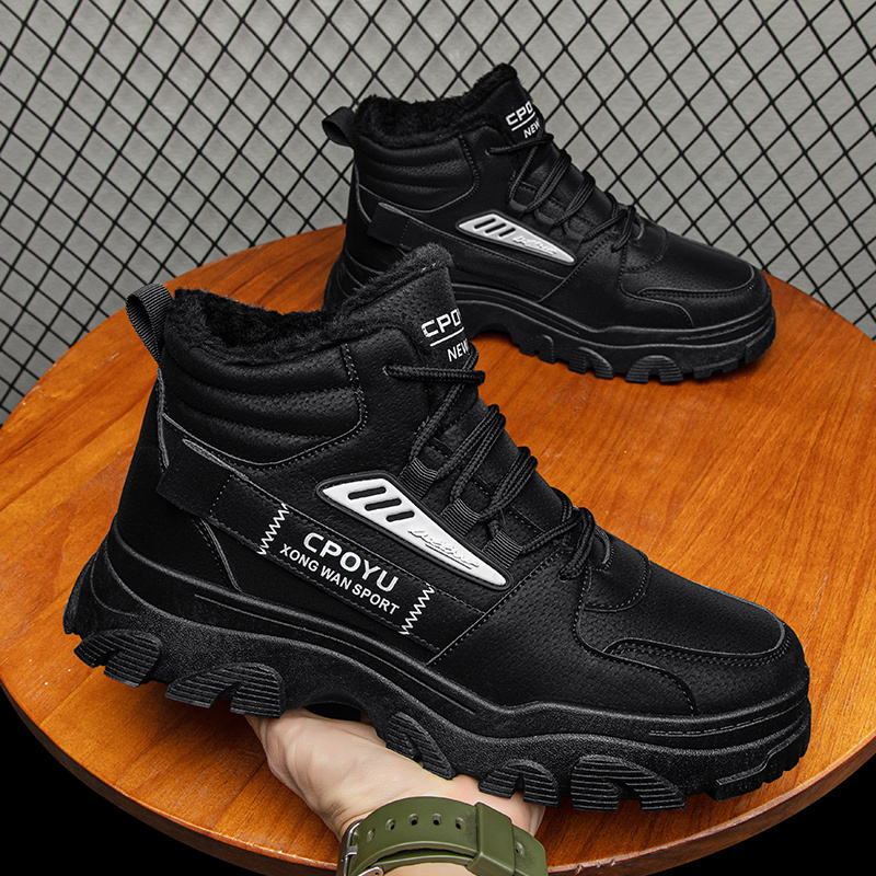 Stivaletti da uomo Caldi invernali Stivaletti casual Trekking Escursionismo Scarpe da jogging Stivali da neve termici con lacci antivento_voghion.com