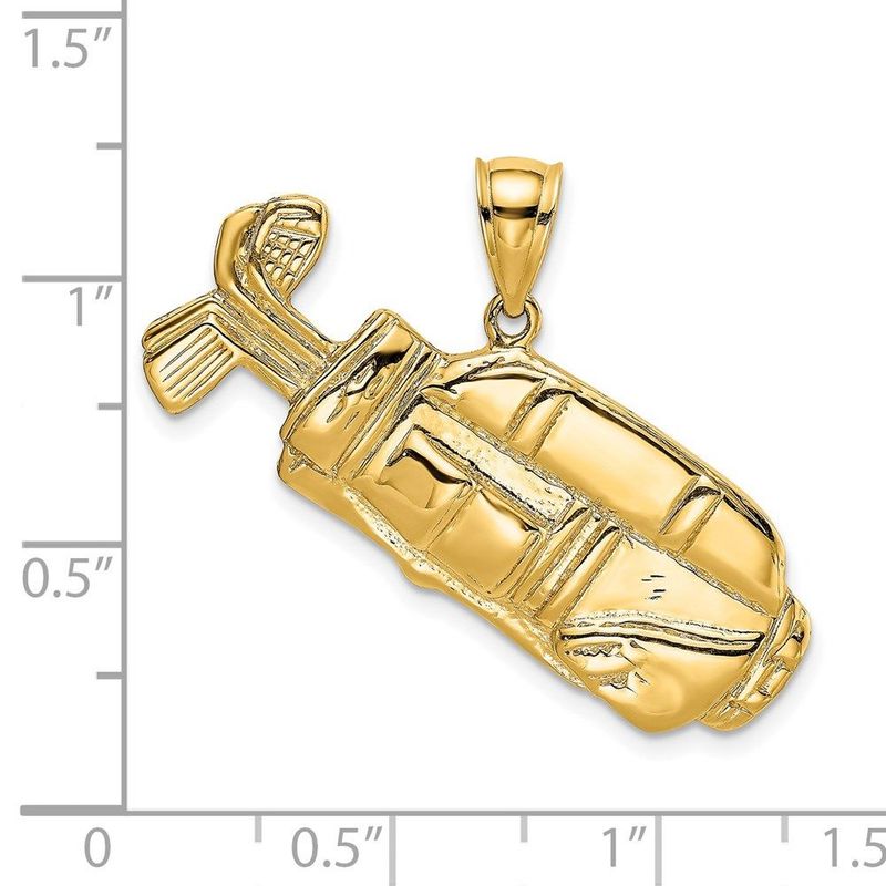 14K 2-D And Polished Golf Bag Charm_voghion.com