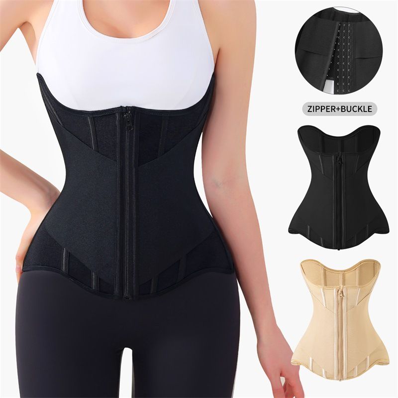 VoleFox Womens Yoga Belt Zipper Waist Trainer For Tummy Control Workout Slimming Waist Cincher For Hourglass Shape_voghion.com