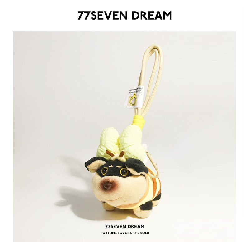 Entzückender Plüsch-Schlüsselanhänger mit Bienenwelpe – süßer Tier-Rucksackanhänger, modisches, weiches Stofftier für Mädchen, einzigartiges Geschenk für Hundeliebhaber_voghion.com