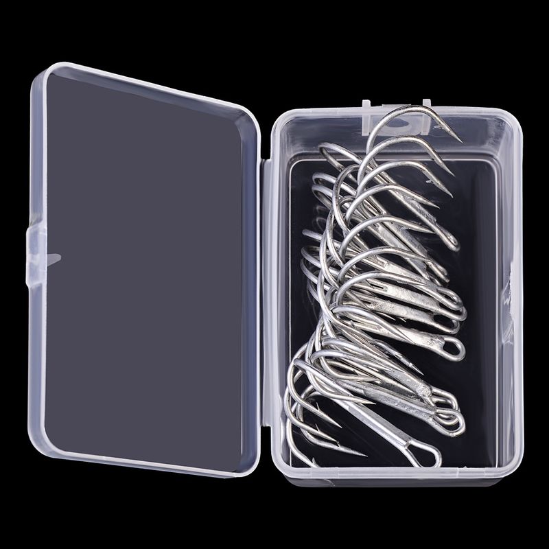 New High Carbon Steel Wide Belly Crank With Barbed Soft Worm Lure Single Hook 3 Specifications Mixed 10 Pieces Boxed_voghion.com