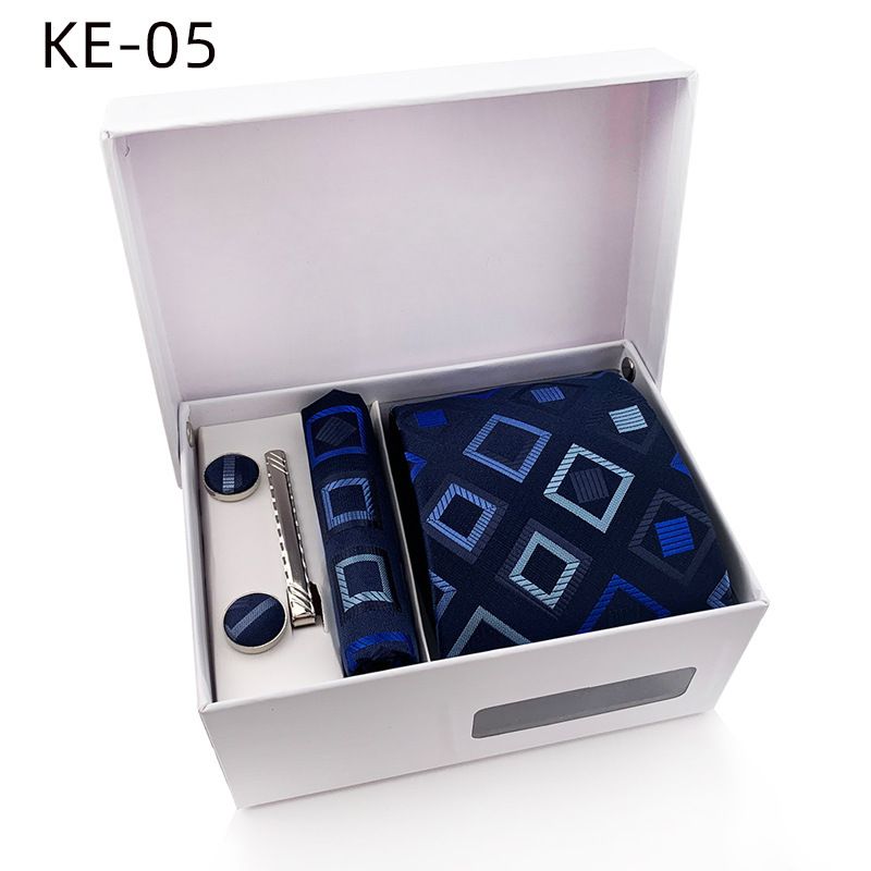 Set regalo da uomo 2025, 6 pezzi, cravatta, fazzoletto da taschino, clip per colletto e gemelli_voghion.com