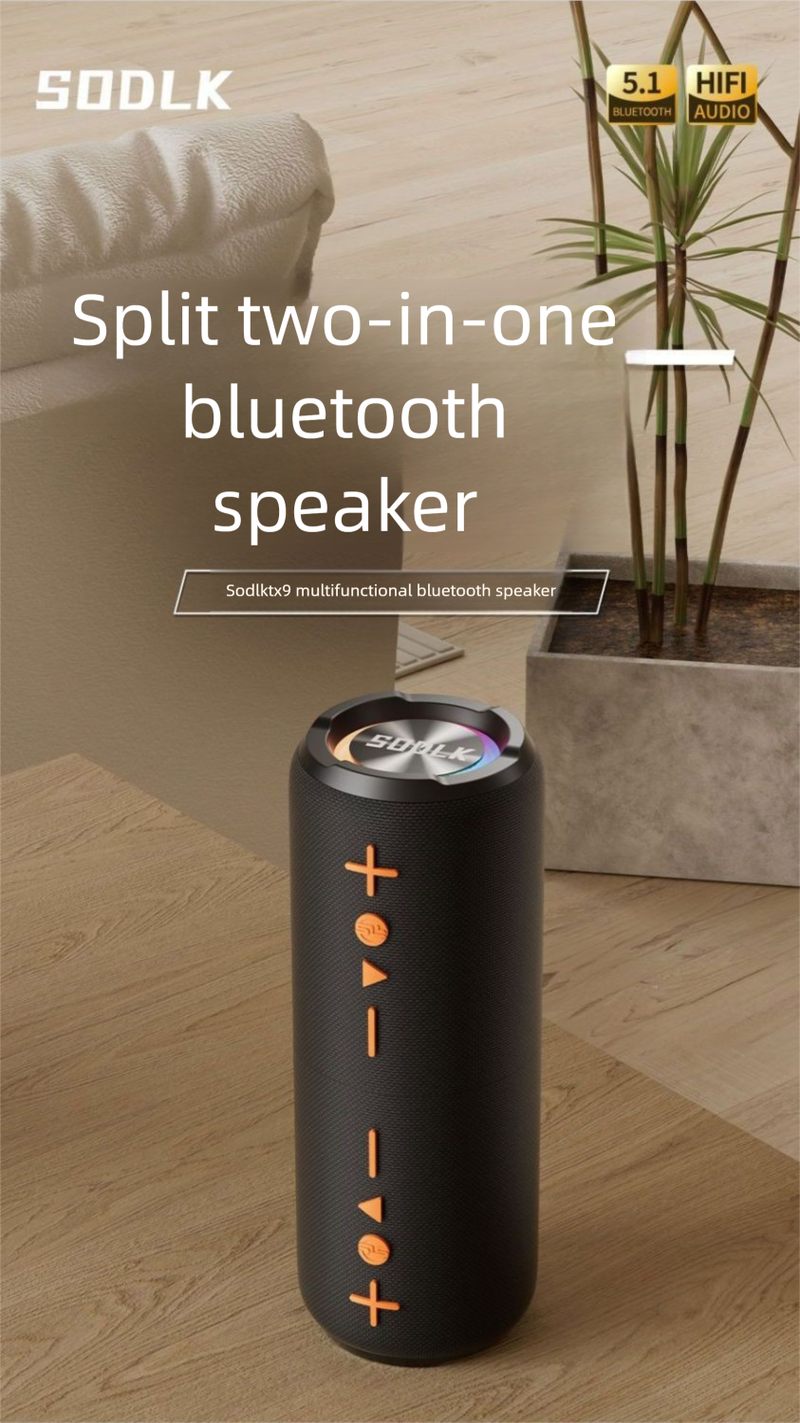 【Order Now For Instant Discount】Shenlaike Split Stereo Outdoor Bluetooth Speaker Portable High Volume High-Quality Sound_voghion.com