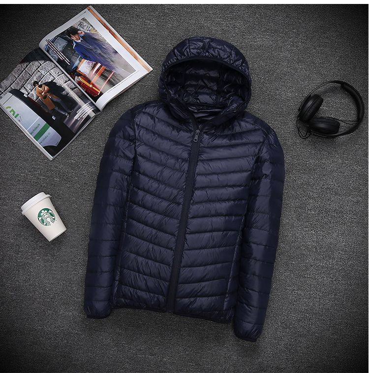 Ultralicht donsjack voor heren – Slim Fit, opvouwbare pufferjas met capuchon, winddicht en waterafstotend (M-4XL, reisklaar)_voghion.com