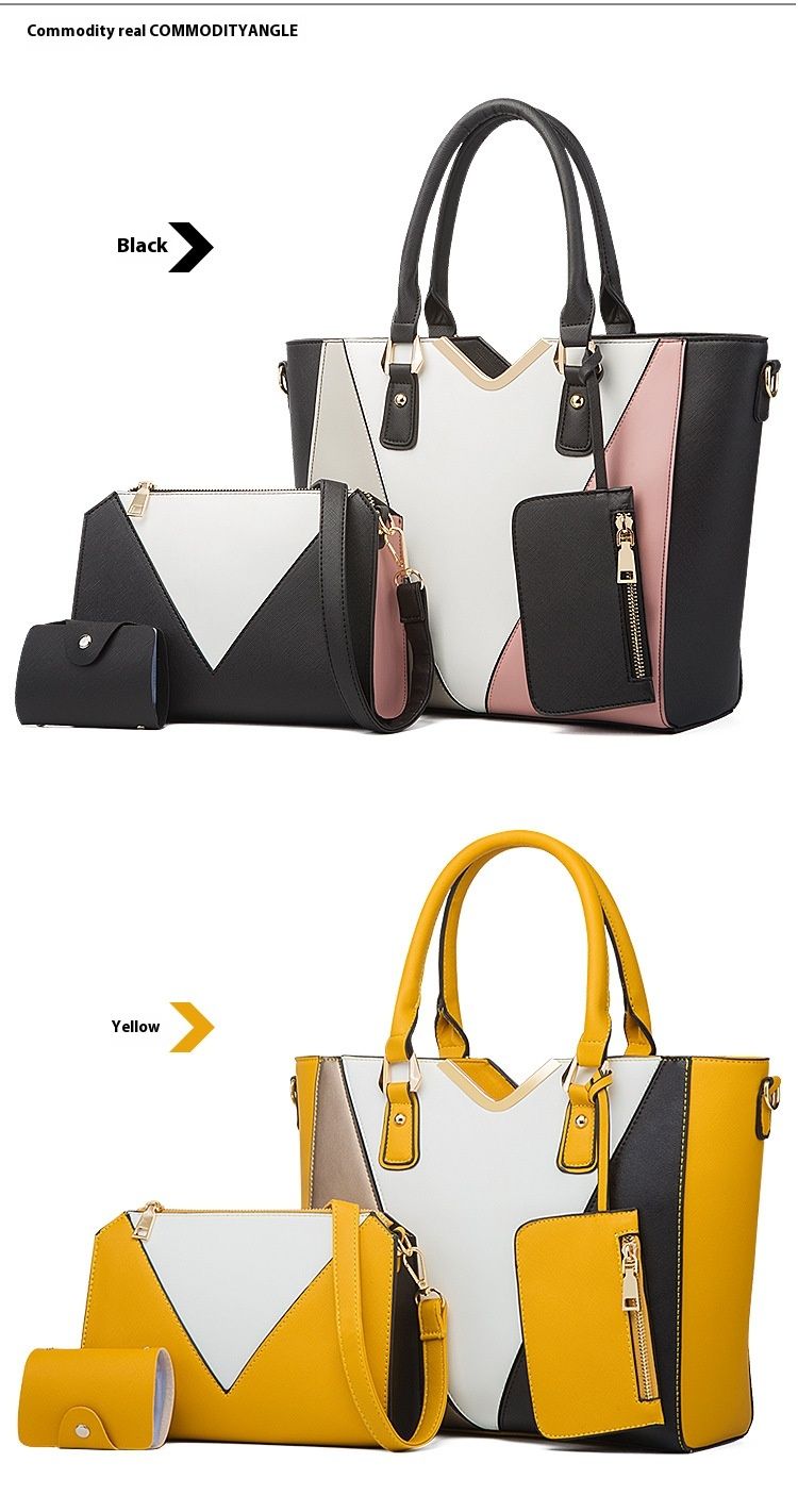 2024 new fashionable single shoulder diagonal women's hand-held cross pattern mother and child bag, color blocked four_voghion.com