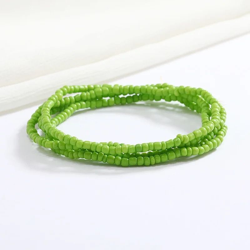 Chaîne de taille élastique faite à la main avec perles de couleur moyenne, 80 cm_voghion.com
