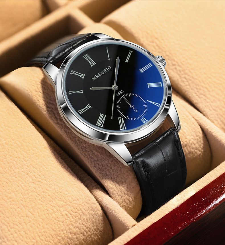 Orologio da uomo d'affari alla moda e di temperamento di vendita calda con cinturino semplice con luce blu, orologio al quarzo popolare_voghion.com