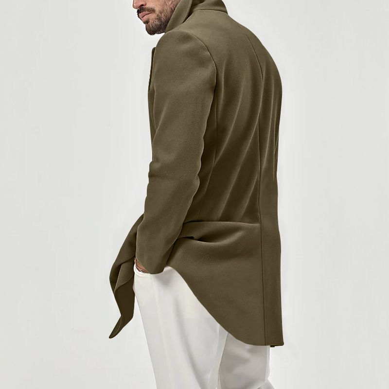 2025 Men's Autumn Winter New Style Lapel Double-Breasted Slim Fit Jacket Trench Coat_voghion.com