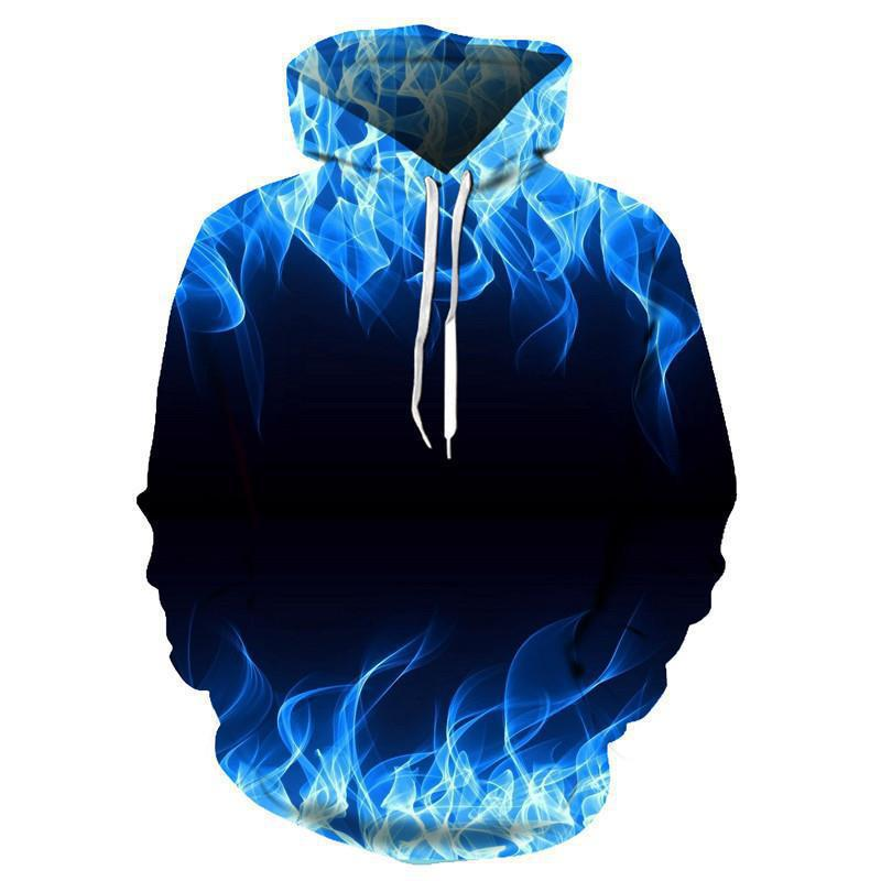 2023 Nuovo maglione con cappuccio per coppia stampato in 3D con fiamma colorata_voghion.com