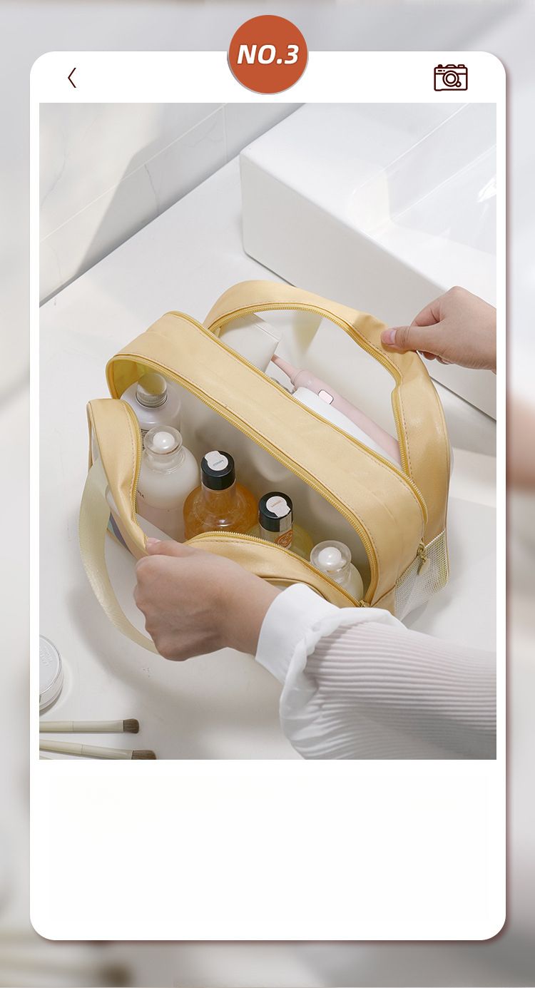 Multifunctional Makeup And Toiletry Large Capacity Portable Travel Waterproof Gym Swimming Bathing Double Layer Storage_voghion.com