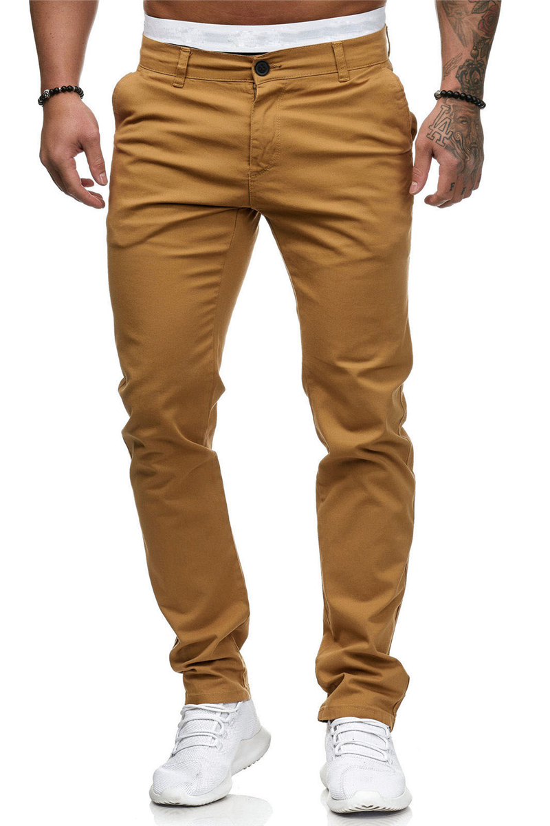 Pure Color Men's Casual Trousers Slim Fit Pants For Men Cargo Pants Clothing Style Long Trousers And Versatile 2023 Pant_voghion.com