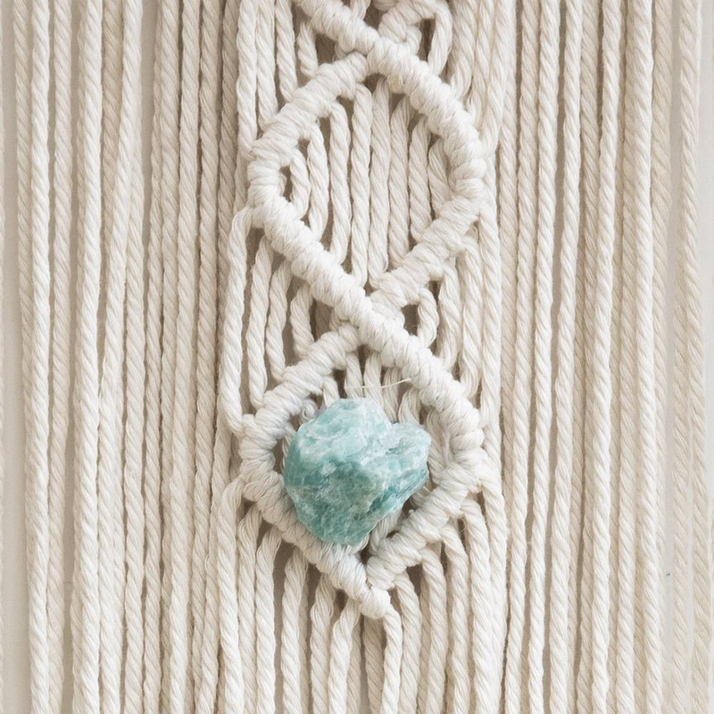 INS-stijl handgemaakte katoenen touw duivelsoog wandtapijt homestay woonkamer decoratie Marokkaanse stijl natuursteen geweven wandhanger_voghion.com