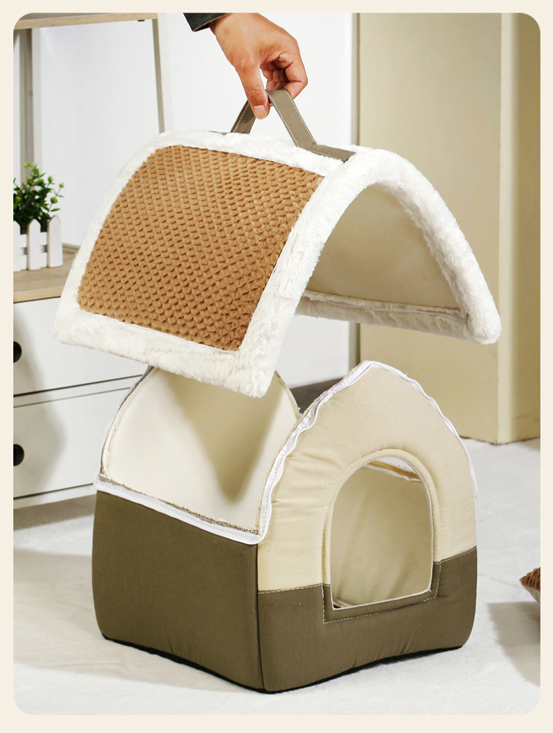 Letto per gatti completamente chiuso, caldo invernale, per cani di piccola taglia, Teddy, sfoderabile e lavabile, tipo di cuccia per cani, letto per gatti, letto per animali domestici, letto per cani_voghion.com