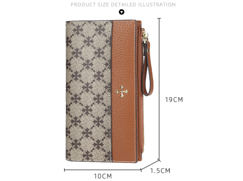 Purse Wallet Clutch Bag Women's Leather Print Large Capacity Multi-slot Phone Bag Zipper Clutch Bag_voghion.com