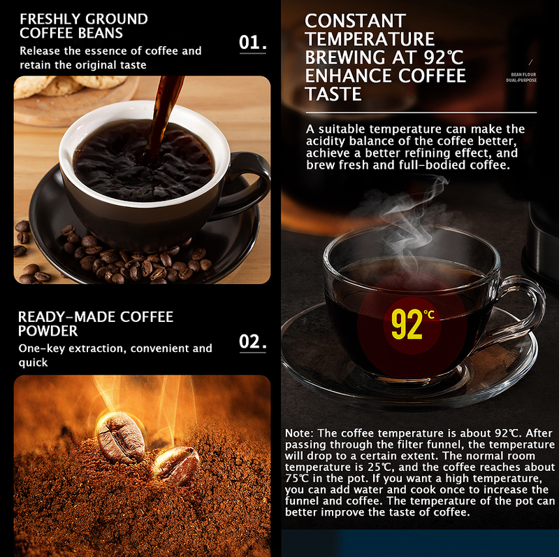 PSC08B Italian Drip Coffee Machine 1200W Drip Coffee Cups10pc Automatic Shutdown, Keeps Warm For 4h Americano Espresso, Smart Home Coffee, Commercial_voghion.com