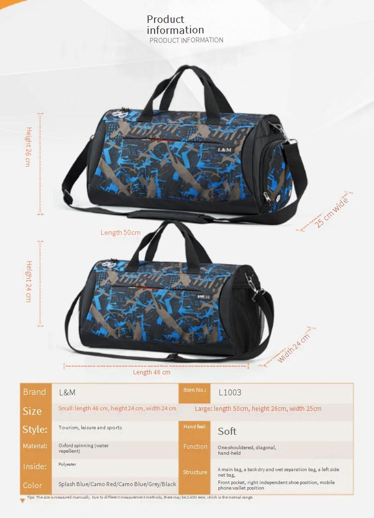 Sac de fitness, sac à bandoulière pour homme, sac de yoga, sac de sport pour femme, sac d'entraînement à main, sac de voyage transfrontalier, sac de séparation sec et humide_voghion.com