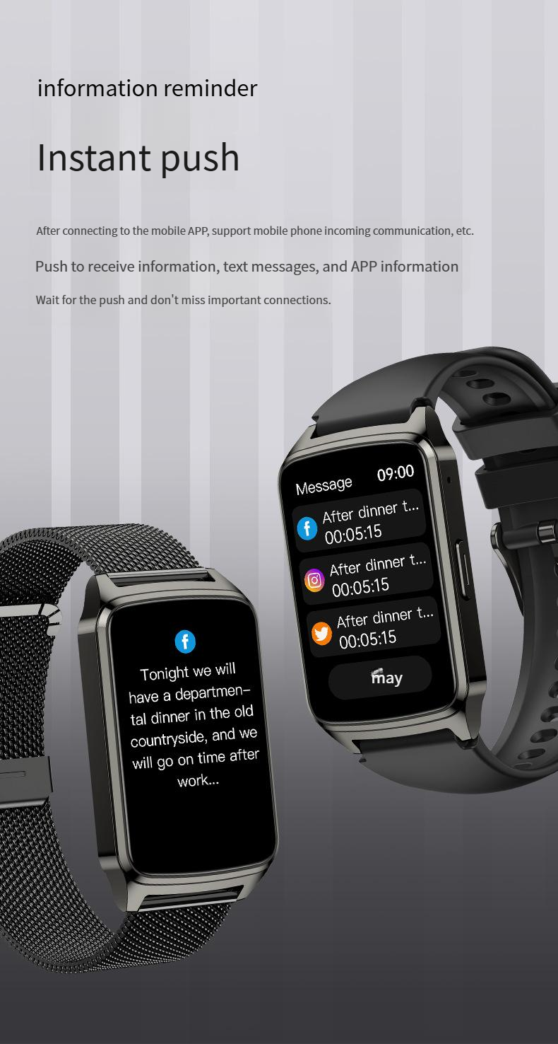 Inteligentne zegarki Baiyimei P121 1,57-calowy inteligentny zegarek z pomiarem tętna, monitorowaniem poziomu tlenu we krwi, sportowym zegarkiem Bluetooth i funkcją połączeń telefonicznych_voghion.com