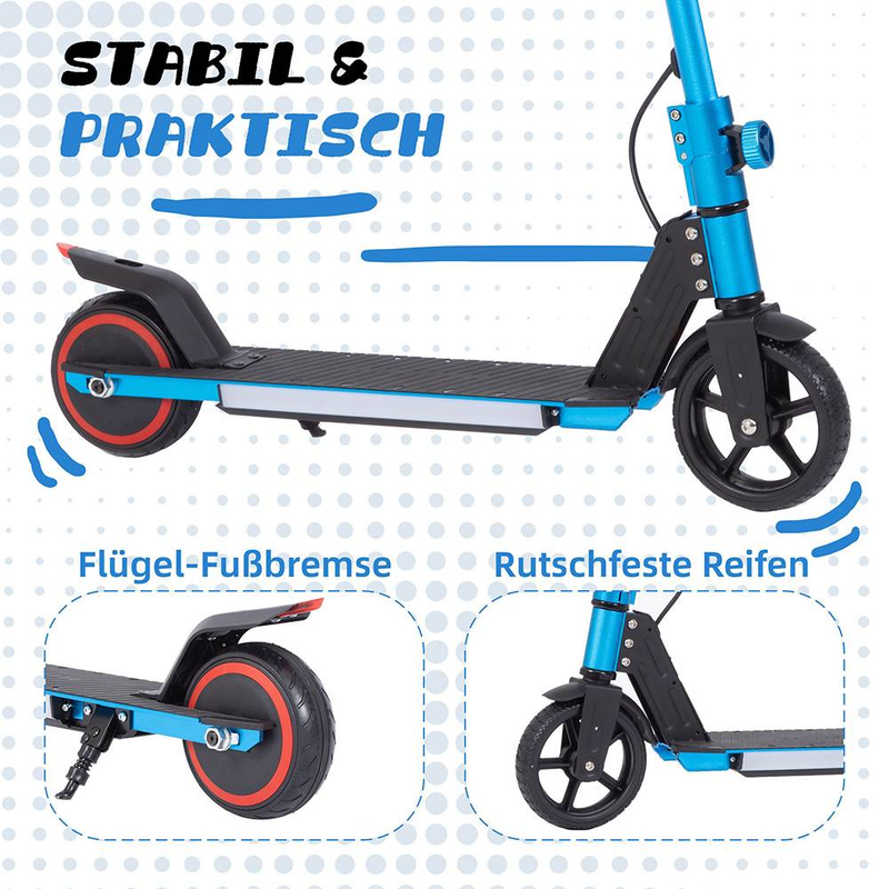 Vankel Kids Electric Scooter 6.5", Foldable Design, 150W Motor, 60Wh Battery, Safe & Lightweight Ride For Ages 6–14_voghion.com