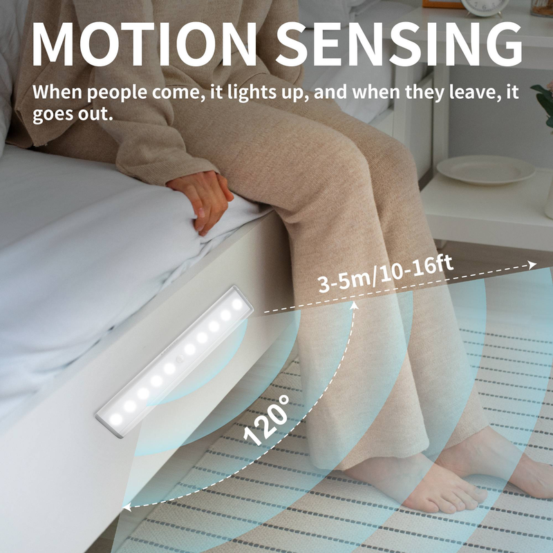 Luce per armadio con sensore di movimento da 7,48 pollici, luce ricaricabile wireless sottopensile a 10 LED bianco freddo (set da 3)_voghion.com