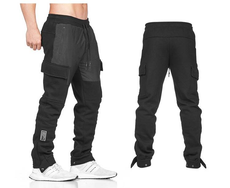 Pantalon de jogging utilitaire pour homme – Streetwear multi-poches avec chevilles réglables_voghion.com