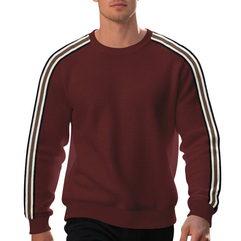 Frühling Herbst 2025 Mode Top Herren Rundhals Gestreift Spleißen Langarm Casual Sport Lose Palm Beach Sweatshirts_voghion.com