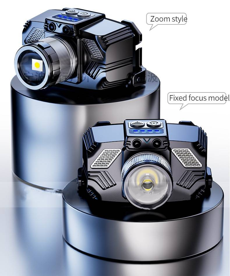 New Strong LED Headlights, Super Bright, Waterproof, Charging, Long Range, Outdoor Head-Mounted Fishing, Night Fishing, Zoom Sensing_voghion.com