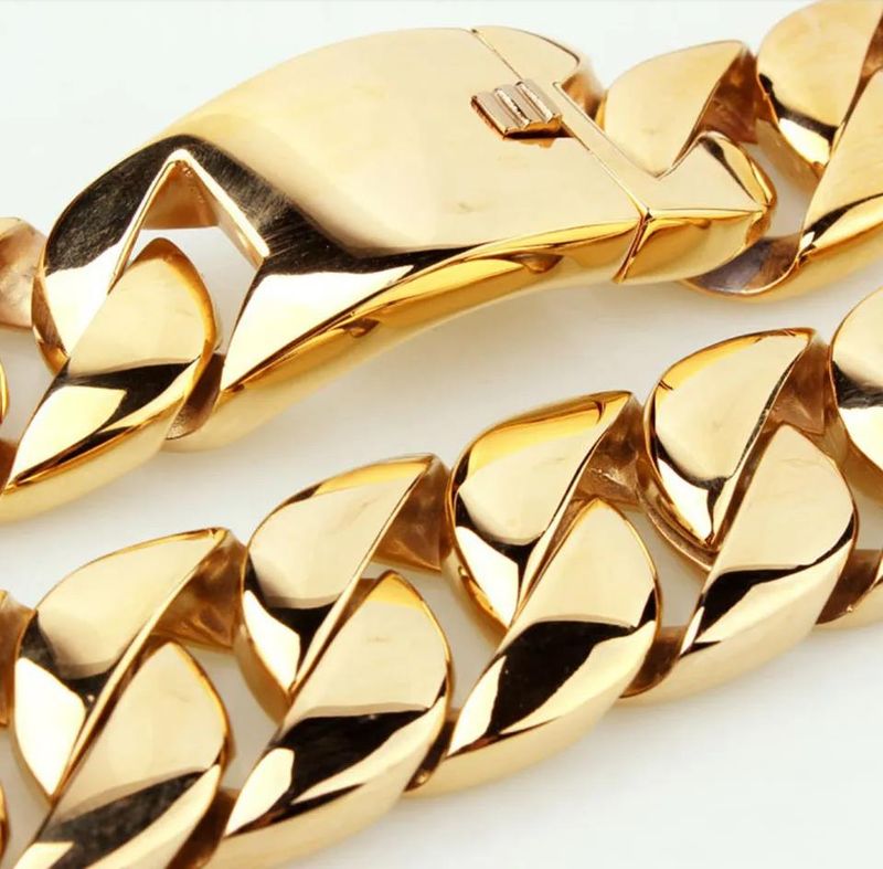 Men 316L Stainless Steel Hip Hop Jewelry High Polished Miami Cuban Link Long Thick Necklaces Punk 24mm Width Elegant Curb Chain Double Safety Clasp_voghion.com